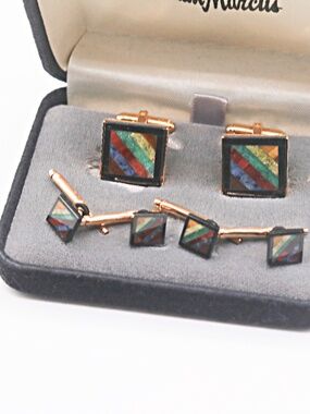 Hayward 14k Gold Filled Gemstone Cufflinks Studs